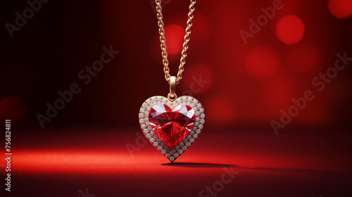 red heart with diamonds