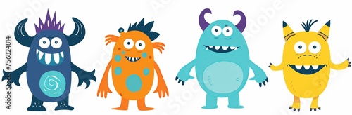 Colorful Cartoon Monster Collection for Kids  Creative Storytelling and Design Projects