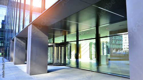 Panoramic windows of new commercial premises. Commercial property in development standard for rent.