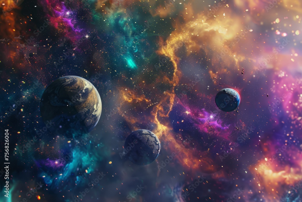 planets in space galaxy