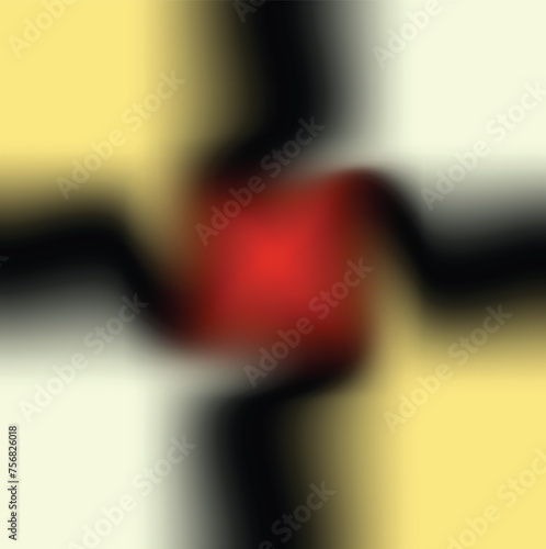 A blurry image of a red square with a black border