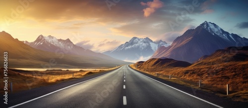 Road leading towards the mountains.