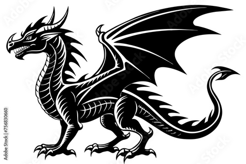 Dragon silhouette vector 