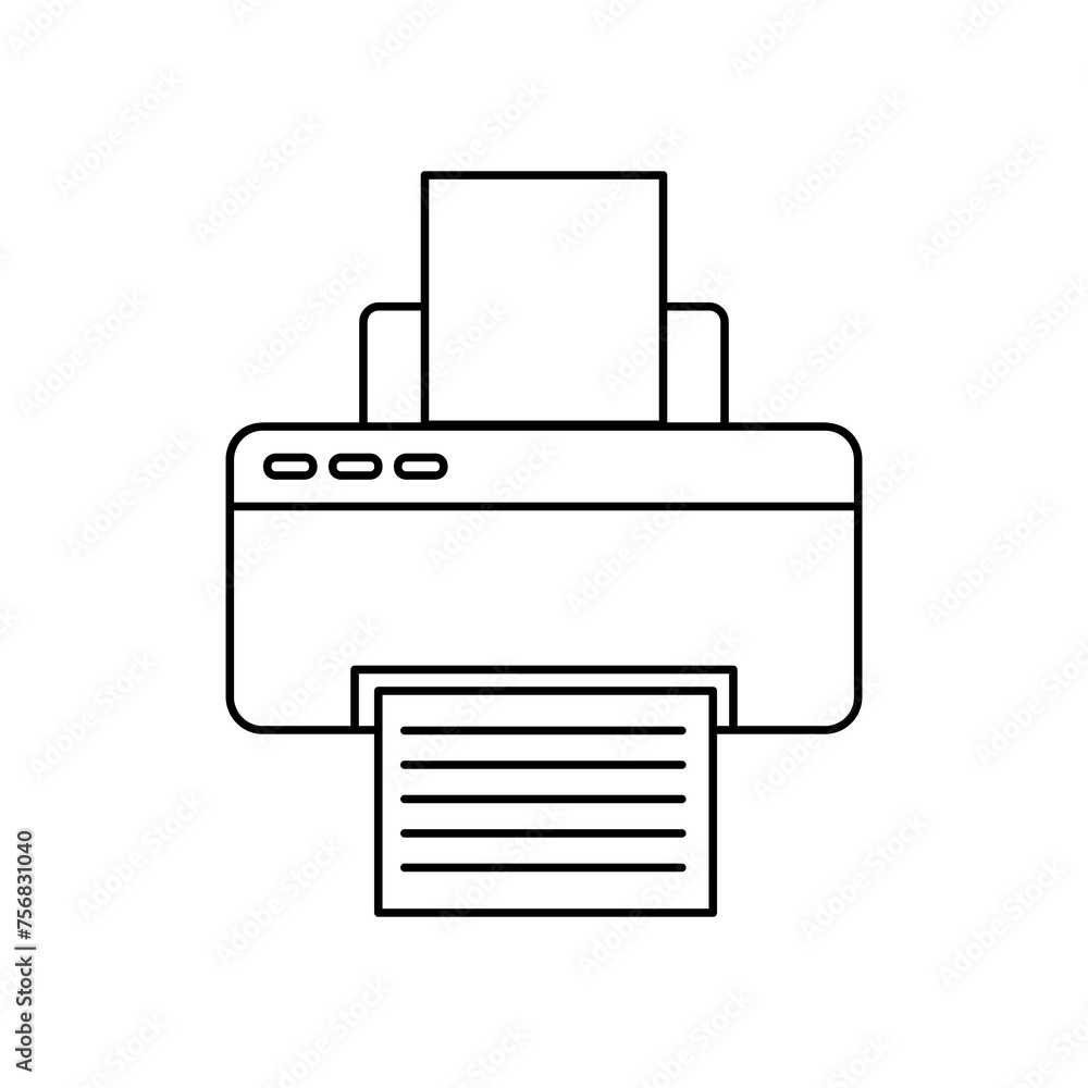 printer vector flat liner illustration on white background..eps printer vector flat liner illustration on white background..eps