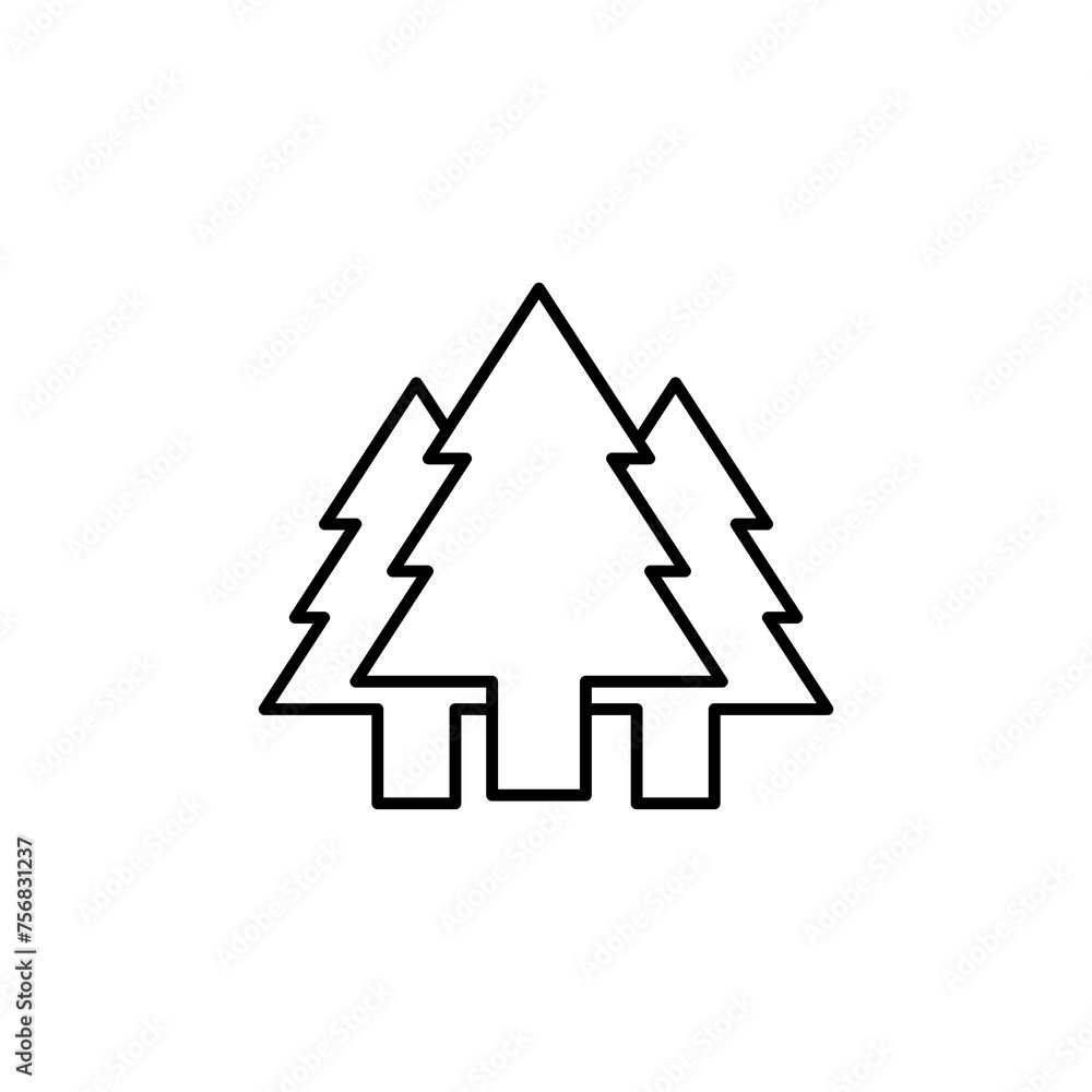 Vector icon pines liner flat illustration on white background..eps Vector icon pines liner flat illustration on white background..eps