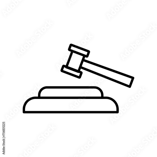 Vector icon hammer court liner illustration on white background..eps