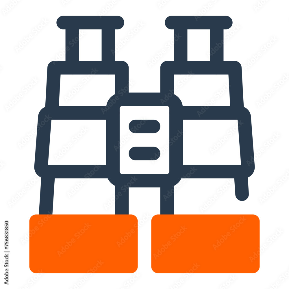 Optics Binoculars for Outdoor Exploration Vector Icon Illustration