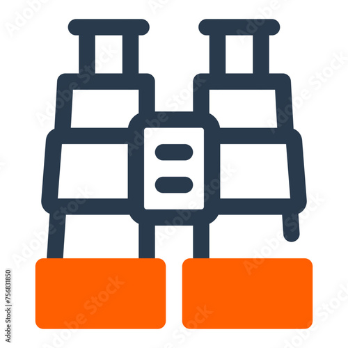 Optics Binoculars for Outdoor Exploration Vector Icon Illustration