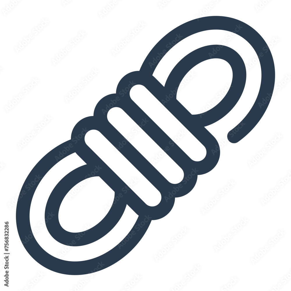 Durable Rope for Outdoor Adventure Activities Vector Icon Illustration Durable Rope for Outdoor Adventure Activities Vector Icon Illustration
