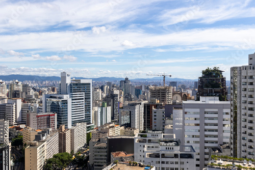 Aerial view of Av. 9 de Julho in São Paulo, SP, Brazil.