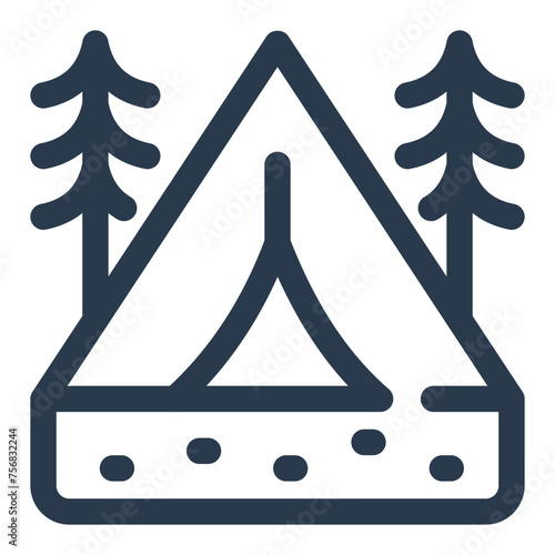 Outdoor Camping Gear for Expeditions Vector Icon Illustration