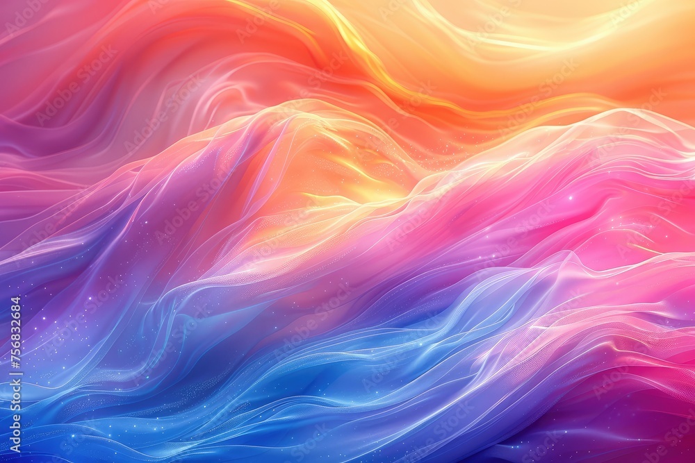 Obraz premium Art nouveau, embracing colorful brightness with vibrant pastel power and gradient splendor, a fusion of elegance and dynamism in artistic expression.