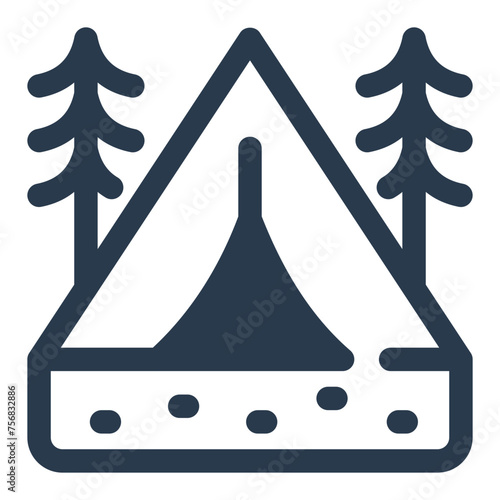Outdoor Camping Gear for Expeditions Vector Icon Illustration