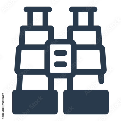 Optics Binoculars for Outdoor Exploration Vector Icon Illustration