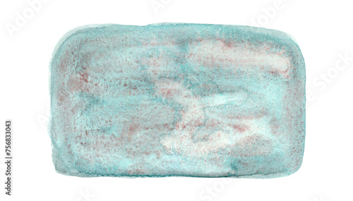Bright hand painting pink and teal blue textured granulated watercolor square shape. Vibrant sky and water color watercolour stain for nature concept, greeting card design