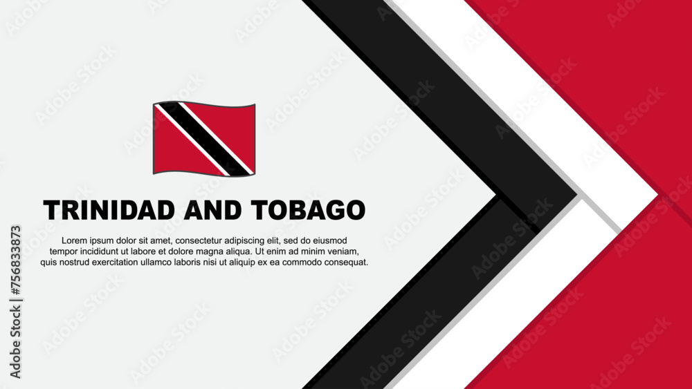 Trinidad And Tobago Flag Abstract Background Design Template. Trinidad And Tobago Independence Day Banner Cartoon Vector Illustration. Trinidad And Tobago Cartoon