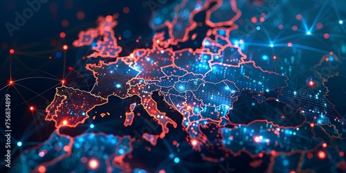Mapping the digital connectivity and cyber technology in Western Europe: A futuristic perspective. Concept Cyber Connectivity, Technological Advancements, Digital Infrastructure, Future Trends