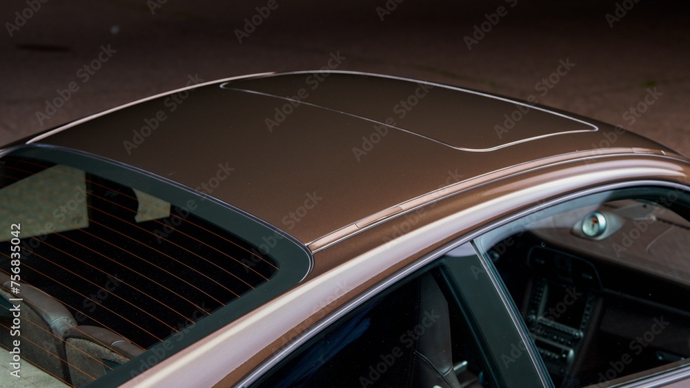 Sun roof of a brown car