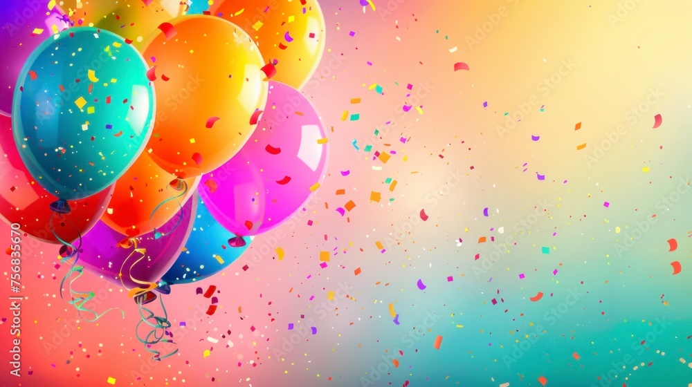 set of colorful celebration balloons set of colorful celebration balloons