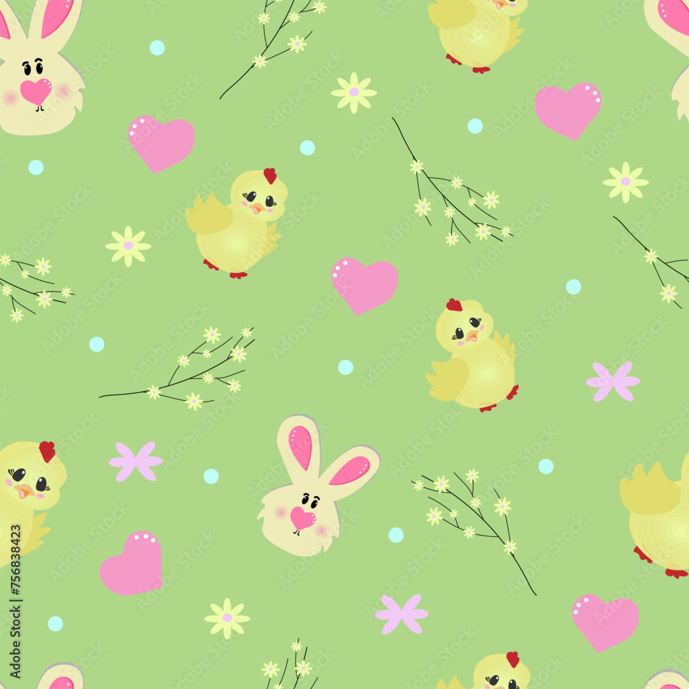 Cute set of Easter design elements with bunny, eggs, flowers. Vector flat illustration ideal for greeting cards, posters. Happy Easter banner,illustration of Easter bunny, beautiful colored eggs, cand Cute set of Easter design elements with bunny, eggs, flowers. Vector flat illustration ideal for greeting cards, posters. Happy Easter banner,illustration of Easter bunny, beautiful colored eggs, cand