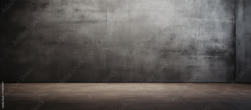 Dark Concrete Wall in an Empty Room . Dark Concrete Wall in an Empty Room .