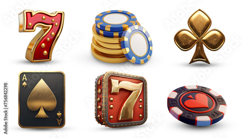 set of casino elements