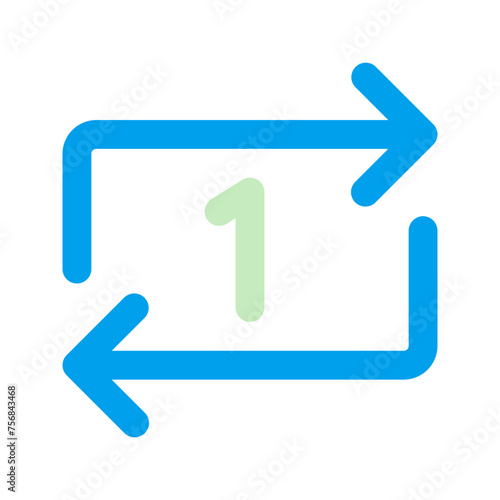 repeat once Duo tone icon