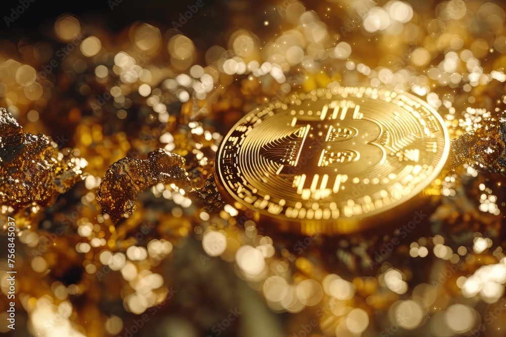 Cryptocurrency golden bitcoin coin. Cryptocurrencies. Business Cryptocurrency golden bitcoin coin. Cryptocurrencies. Business