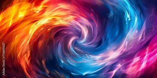Abstract digital background with vibrant colors in swirling vortex energy patterns. Concept Vibrant Colors, Swirling Vortex, Abstract Digital Background, Energy Patterns