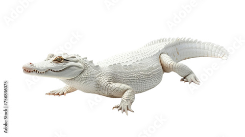 White Albino Crocodile Isolated