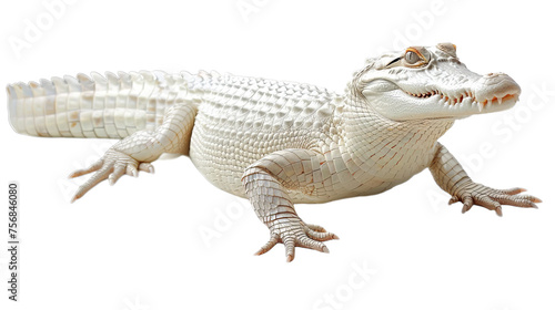 White Albino Crocodile Isolated