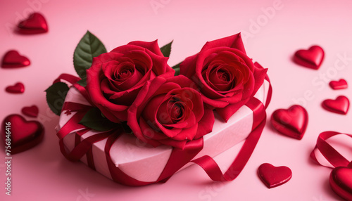 valentine bouquet of red roses and chocolate or bouquet of roses or rose and chocolate or red rose in a box or red rose and chocolate candies
