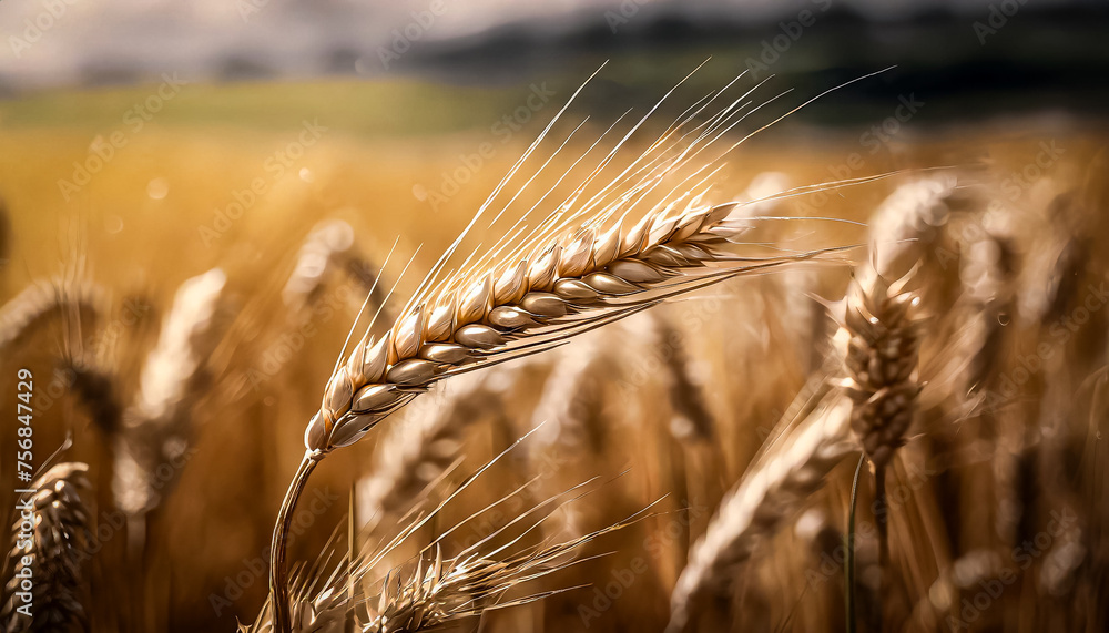 CAMPO DE TRIGO: PLANTAÇÃO DE TRIGO COM DETALHE PARA OS GRÃOS ANTES DA ...