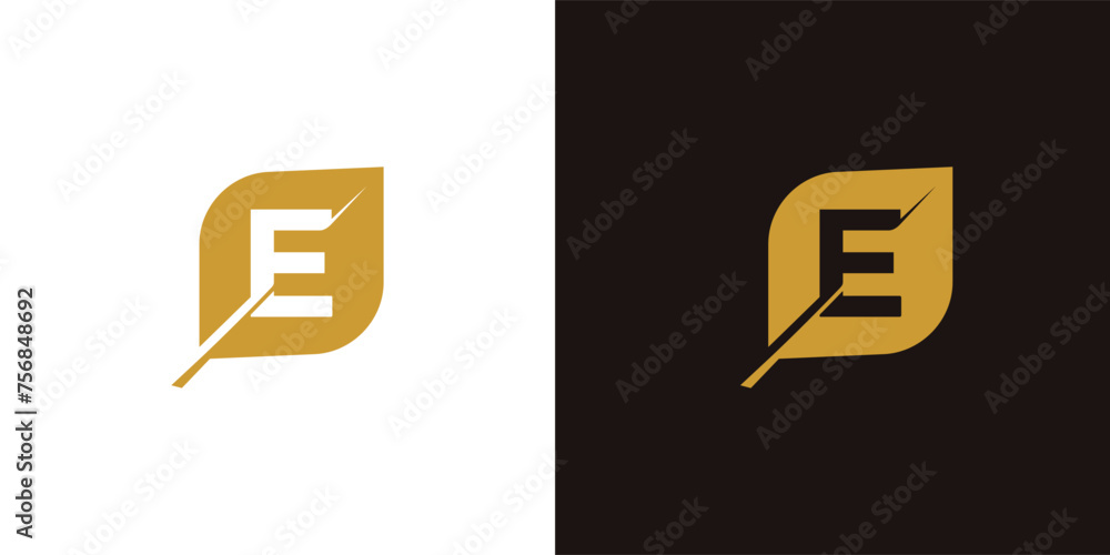 letter E leaf logo, leaf logo, simple leaf logo, letter E logo letter E leaf logo, leaf logo, simple leaf logo, letter E logo