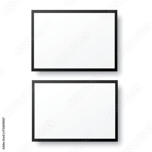 Two realistic picture frames with soft frame. Vector