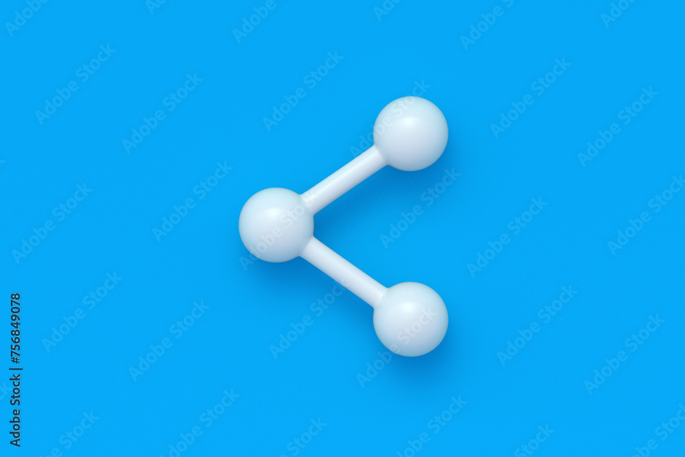 Share icon on blue background. Global communication symbol. Top view. 3d render Share icon on blue background. Global communication symbol. Top view. 3d render