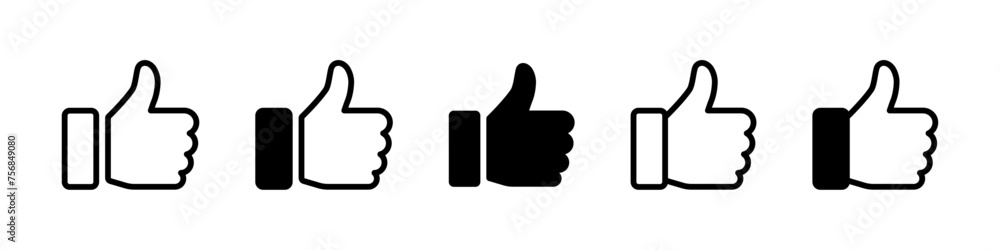Thumb up icon set Thumb up icon set