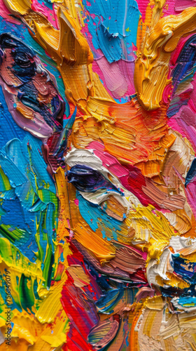 Vibrant oil paint strokes with rich texture and bold colors forming an abstract background
