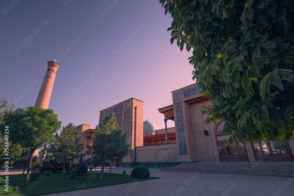 Awesome view of Hazrati Imam Mosque in Tashkent, Uzbekistan.