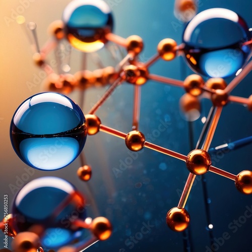 Model of molecular structure, chemistry representation of molecule