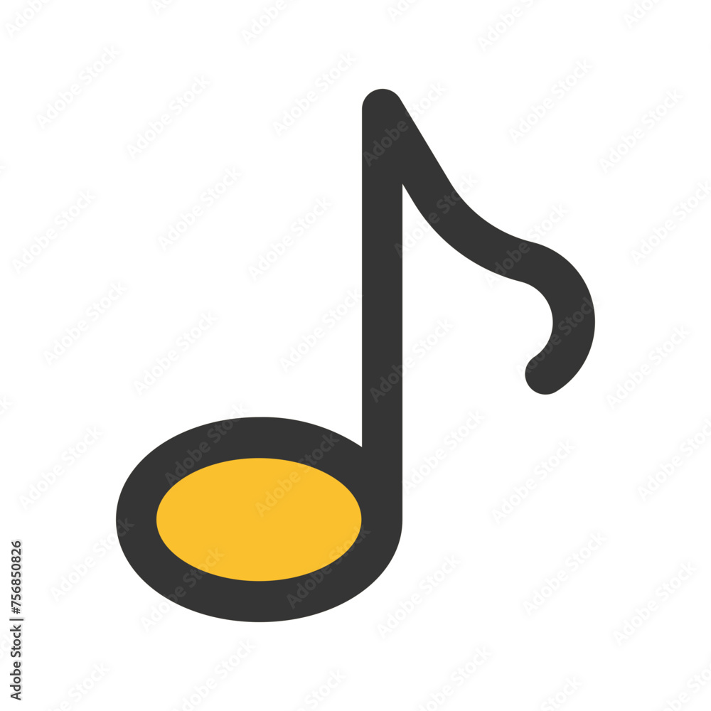 musical note Line color icon