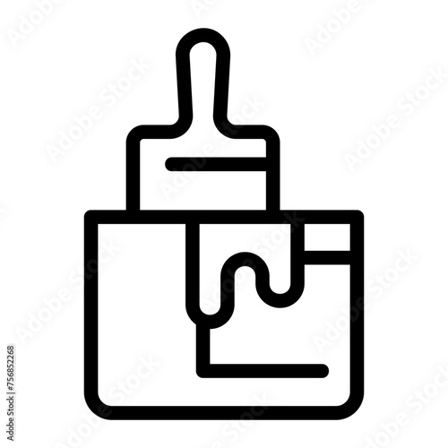 paint bucket line icon