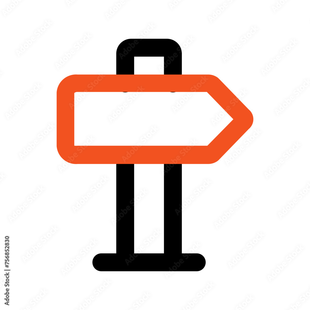 road sign Outline color icon road sign Outline color icon