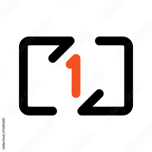 repeat once Outline color icon
