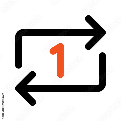 repeat once Outline color icon