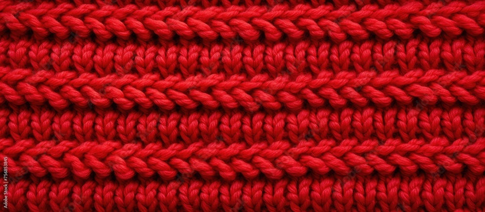 A close up of a magenta woolen fabric with an intricate crochet pattern, perfect for an art event showcasing craft and textile techniques. The electric blue thread adds a pop of color to the design A close up of a magenta woolen fabric with an intricate crochet pattern, perfect for an art event showcasing craft and textile techniques. The electric blue thread adds a pop of color to the design