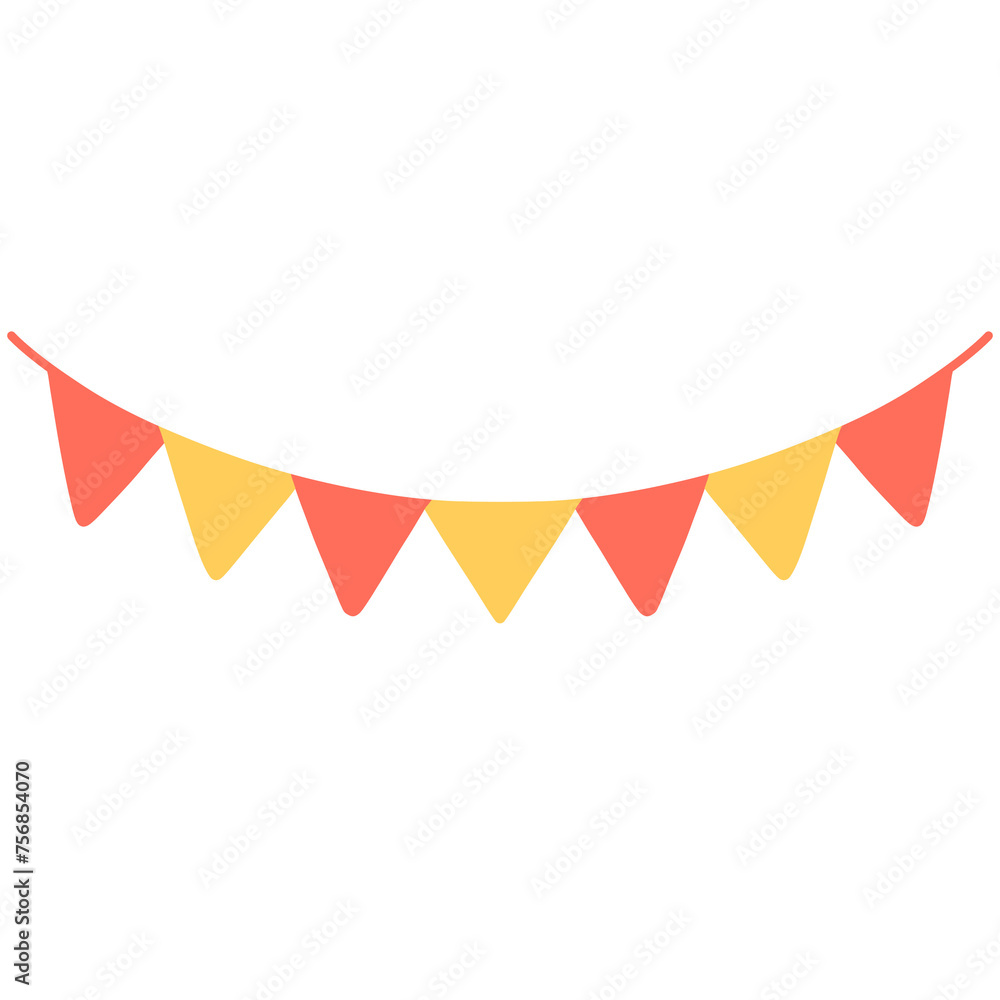 Red and yellow party flag illustration Red and yellow party flag illustration