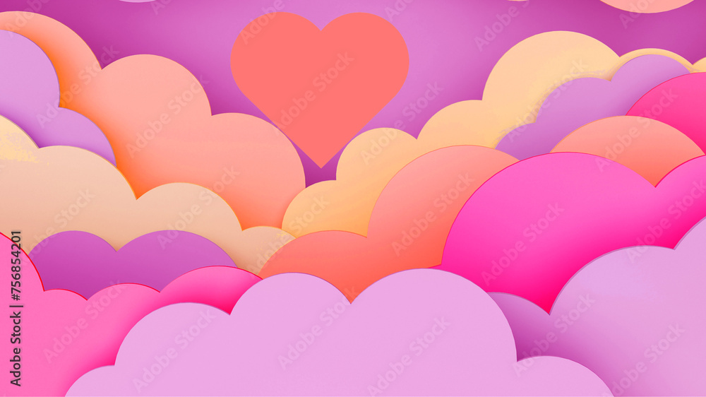 Colorful different sizes of heart background design 