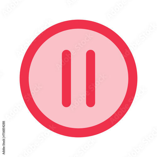 pause button Outline color icon