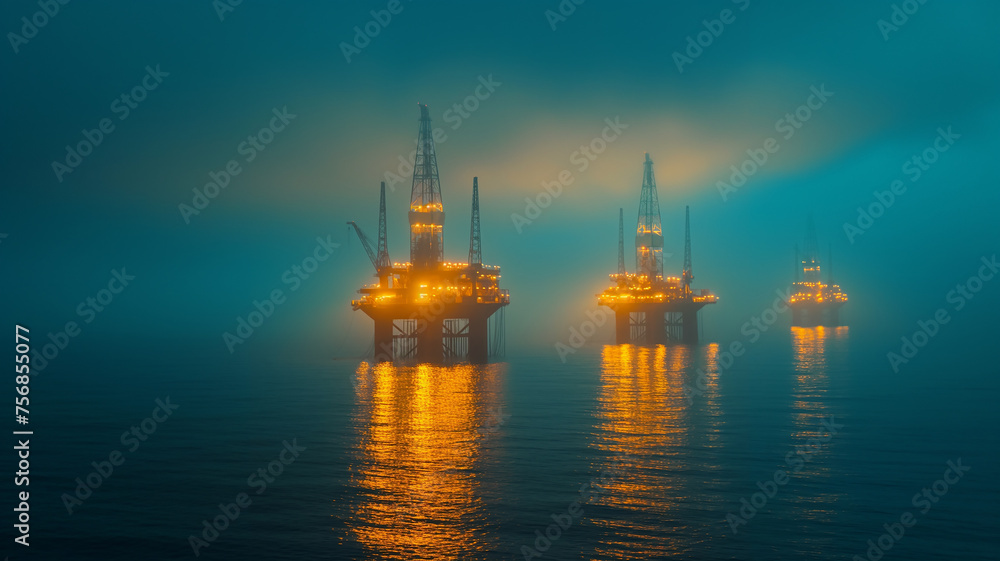 Natural gas production area, refinery and drilling